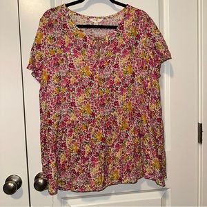 Terra & Sky Floral Peplum Blouse